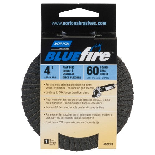 4″ × 5/8″ Flap Disc BlueFire Type 29 Fiberglass Plate 60 Grit - Exact Tooling