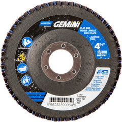 ‎4-1/2 × 7/8″ Gemini Fiberglass HD Flat Flap Disc Type 27 P60 Grit R766 Zirconia Alumina - Exact Tooling