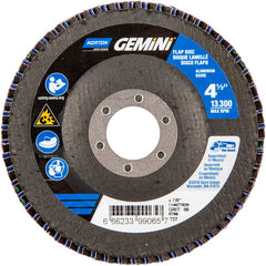 ‎4-1/2 × 7/8″ Gemini Fiberglass HD Flat Flap Disc Type 27 P80 Grit R766 Zirconia Alumina - Exact Tooling