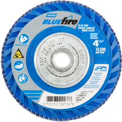 ‎4-1/2 × 5/8 - 11″ BlueFire Plastic Flat Flap Disc Type 27 P60 Grit R884P Ceramic Alumina - Exact Tooling