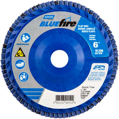 6 × 7/8″ BlueFire Plastic Flat Flap Disc Type 27 P40 Grit R884P Zirconia Alumina - Exact Tooling