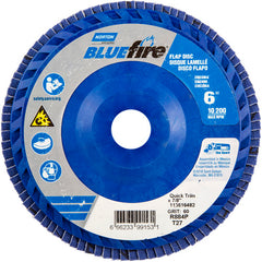 6 × 7/8″ BlueFire Plastic Flat Flap Disc Type 27 P60 Grit R884P Zirconia Alumina - Exact Tooling