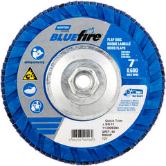 ‎7 × 5/8 - 11″ BlueFire Plastic Flat Flap Disc Type 27 P40 Grit R884P Zirconia Alumina - Exact Tooling