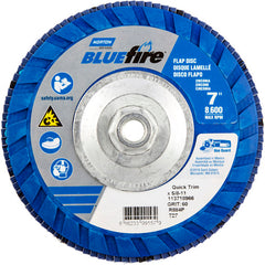 ‎7 × 5/8 - 11″ BlueFire Plastic Flat Flap Disc Type 27 P60 Grit R884P Zirconia Alumina - Exact Tooling