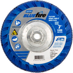 ‎7 × 5/8 - 11″ BlueFire Plastic Flat Flap Disc Type 27 P80 Grit R884P Zirconia Alumina - Exact Tooling