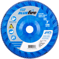 7 × 7/8″ BlueFire Plastic Flat Flap Disc Type 27 P60 Grit R884P Zirconia Alumina - Exact Tooling