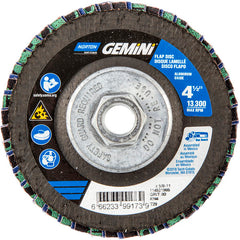 ‎4-1/2 × 5/8 - 11″ Gemini Fiberglass Conical Flap Disc Type 29 P80 Grit R766 Zirconia Alumina - Exact Tooling
