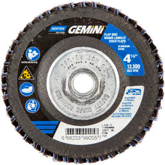 ‎4-1/2 × 5/8 - 11″ Gemini Fiberglass HD Flat Flap Disc Type 27 P36 Grit R766 Zirconia Alumina - Exact Tooling