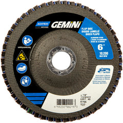 6 × 7/8″ Gemini Fiberglass HD Flat Flap Disc Type 27 P40 Grit R766 Zirconia Alumina - Exact Tooling