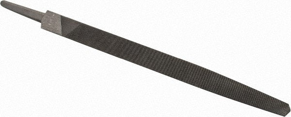 Value Collection - 12.09" Long, Smooth Cut, Triangle American-Pattern File - Double Cut, 0.59" Overall Thickness, Tang - Exact Tooling