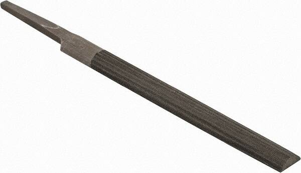 Value Collection - 5.34" Long, Smooth Cut, Half Round American-Pattern File - Single, Double Cut, 0.16" Overall Thickness, Tang - Exact Tooling