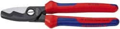 Knipex - 8" OAL, 2/0 AWG Capacity, Cable Cutter - 1.41" Jaw Length x 1-15/16" Jaw Width, Ergo Dual Component Handle - Exact Tooling