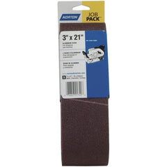 Norton - 3" Wide x 21" OAL, 120 Grit, Aluminum Oxide Abrasive Belt - Exact Tooling