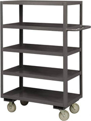 Durham - 1,200 Lb Capacity, 24" Wide x 48" Long x 55-5/8" High Service Cart - 5 Shelf, Steel, 2 Rigid/2 Swivel Casters - Exact Tooling