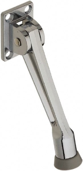 National Mfg. - 5" Projection Kickdown Door Stop - Screw Mount, Chrome Finish - Exact Tooling