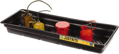 Justrite - 12 Gallon Capacity, 16 Inch Long x 46 Inch Wide, Polyurethane Spill Tray - 16 Inch Diameter, 5-1/2 Inch High, Black - Exact Tooling