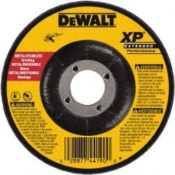 DeWALT - 24 Grit, 7" Wheel Diam, 1/4" Wheel Thickness, 7/8" Arbor Hole, Type 27 Depressed Center Wheel - Zirconia Alumina, Resinoid Bond, 8,700 Max RPM, Compatible with Angle Grinder - Exact Tooling
