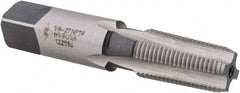 Made in USA - 1/8-27 NPTF Thread, 4 Flute Standard Pipe Tap - 2-1/8" OAL, 3/4" Thread Length, 7/16" Shank Diam, Bright Finish, High Speed Steel - Exact Tooling