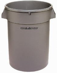 PRO-SOURCE - 32 Gal Gray Round Trash Can - Polyethylene, 27-3/4" High - Exact Tooling