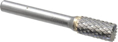 SGS Pro - 3/8" Cut Diam, 1/4" Shank Diam, Cylinder with End Cut Head Double Cut Burr - Carbide, End Cut End, 3/4" LOC, 2-1/2" OAL - Exact Tooling