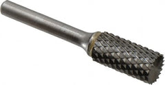 SGS Pro - 1/2" Cut Diam, 1/4" Shank Diam, Cylinder with End Cut Head Double Cut Burr - Carbide, End Cut End, 1" LOC, 2-3/4" OAL - Exact Tooling