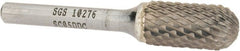 SGS Pro - 1/2" Cut Diam, 1/4" Shank Diam, Cylinder with Radius Head Double Cut Burr - Carbide, Radius End, 1" LOC, 2-3/4" OAL - Exact Tooling