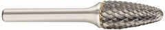 SGS Pro - 5/8" Cut Diam, 3/8" Shank Diam, Tree with Radius Head Double Cut Burr - Carbide, Radius End, 1" LOC, 3" OAL - Exact Tooling