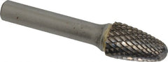 SGS Pro - 5/8" Cut Diam, 3/8" Shank Diam, Tree with Radius Head Double Cut Burr - Carbide, Radius End, 1" LOC, 3" OAL - Exact Tooling