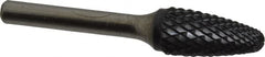 SGS Pro - 1/2" Cut Diam, 1/4" Shank Diam, Tree with Radius Head Double Cut Burr - Carbide, Radius End, 1" LOC, 2-3/4" OAL - Exact Tooling