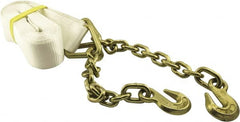 Erickson Manufacturing - 25' Long x 3" Wide, 18,000 Lb Basket Capacity, Polyester Blend Web Sling - White - Exact Tooling