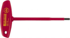 Wiha - 6mm Hex, T-Handle, Insulated Hex Key - 182mm OAL, Chrome Vanadium Molybdenum, Metric System of Measurement - Exact Tooling