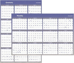 AT-A-GLANCE - 1 Sheet, 32 x 48", Erasable Wall Planner - White & Blue - Exact Tooling