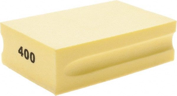 Brite Star - 400 Grit, Diamond Hand Pad - Yellow, 2-1/4" Wide x 3-3/4" Long, Coated - Exact Tooling