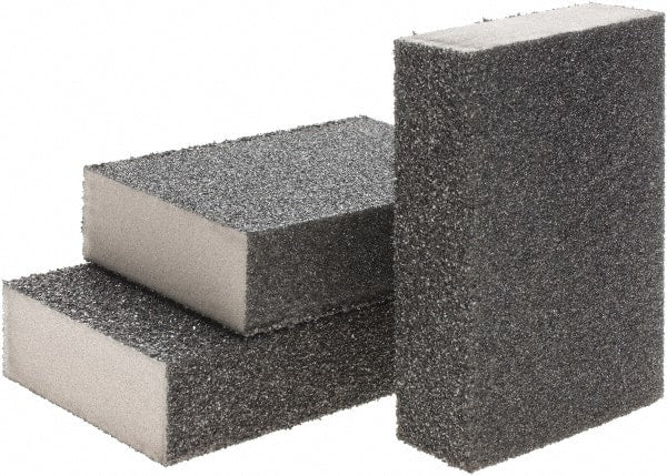 Brite Star - 2-3/4" Wide x 12" Long, Hard Grade Sanding Sponge - 30 & 60 Grit, 1" Thick - Exact Tooling