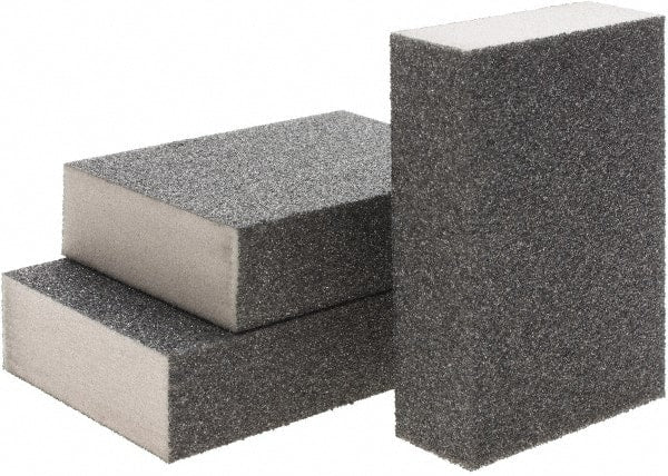Brite Star - 2-3/4" Wide x 12" Long, Hard Grade Sanding Sponge - 60 & 100 Grit, 1" Thick - Exact Tooling