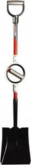 Bosse Tool - 19" High x 9" Wide Square Steel Shovel - 32" Long Aluminum Ergonomic D-Grip Handle, Turned - Exact Tooling