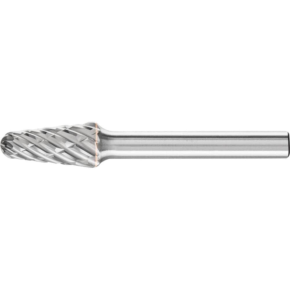PFERD - SL-3, 3/8" Cut Diam, 1/4" Shank Diam, Carbide End Cut Tree with Radius End Burr - Exact Tooling