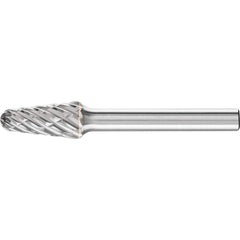 PFERD - SL-3, 3/8" Cut Diam, 1/4" Shank Diam, Carbide End Cut Tree with Radius End Burr - Exact Tooling
