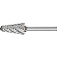 PFERD - SL-3, 3/8" Cut Diam, 1/4" Shank Diam, Carbide End Cut Aluma Cut Taper with Radius End Burr - Exact Tooling