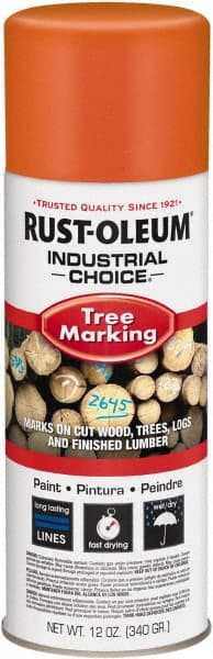Rust-Oleum - 12 fl oz Fluorescent Orange Marking Paint - 300' Coverage, Modified Alkyd Formula, >500 gL VOC - Exact Tooling
