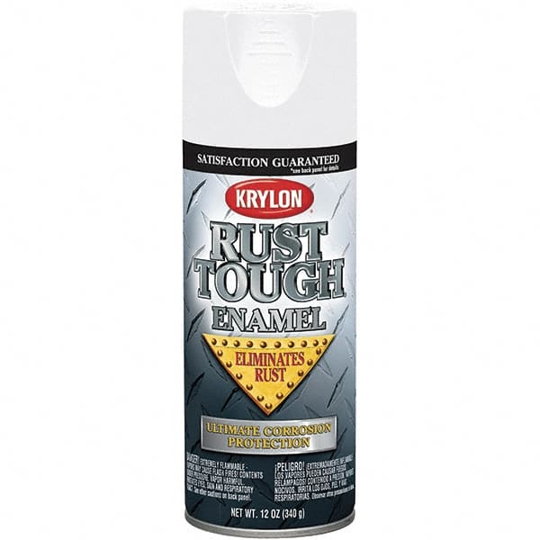 Krylon - White, Gloss, Rust Proof Enamel Spray Paint - 25 Sq Ft per Can, 12 oz Container, Use on Wood, Metal - Exact Tooling