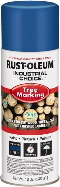 Rust-Oleum - 12 fl oz Blue Marking Paint - 300' Coverage, Modified Alkyd Formula, >500 gL VOC - Exact Tooling