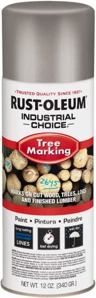 Rust-Oleum - 12 fl oz Silver Marking Paint - 300' Coverage, Modified Alkyd Formula, >500 gL VOC - Exact Tooling