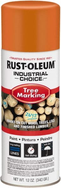 Rust-Oleum - 12 fl oz Orange Marking Paint - 300' Coverage, Modified Alkyd Formula, >500 gL VOC - Exact Tooling