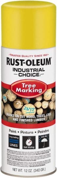Rust-Oleum - 12 fl oz Yellow Marking Paint - 300' Coverage, Modified Alkyd Formula, >500 gL VOC - Exact Tooling