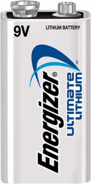 Energizer - Size 9V, Lithium, Standard Battery - 9 Volts, Snap Terminal - Exact Tooling
