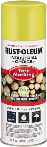 Rust-Oleum - 12 fl oz Fluorescent Yellow Marking Paint - 300' Coverage, Modified Alkyd Formula, >500 gL VOC - Exact Tooling