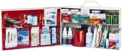 Medique - 900 Piece, 75 Person, Industrial First Aid Kit - 15-1/4" Wide x 10-1/2" Deep x 4-3/4" High, Metal Cabinet - Exact Tooling
