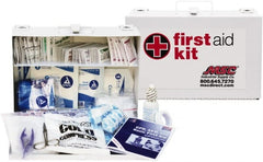 Medique - 150 Piece, 25 Person, Industrial First Aid Kit - 11" Wide x 7-1/2" Deep x 2-1/2" High, Metal Case - Exact Tooling