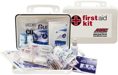 Medique - 150 Piece, 25 Person, Industrial First Aid Kit - 9-1/4" Wide x 6-3/4" Deep x 3" High, Plastic Case - Exact Tooling